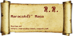 Maracskó Masa névjegykártya